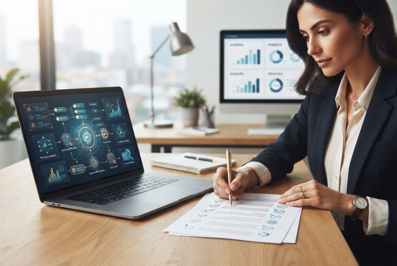 AI workflow and human review checklist showing responsible AI efficiency and fact checking